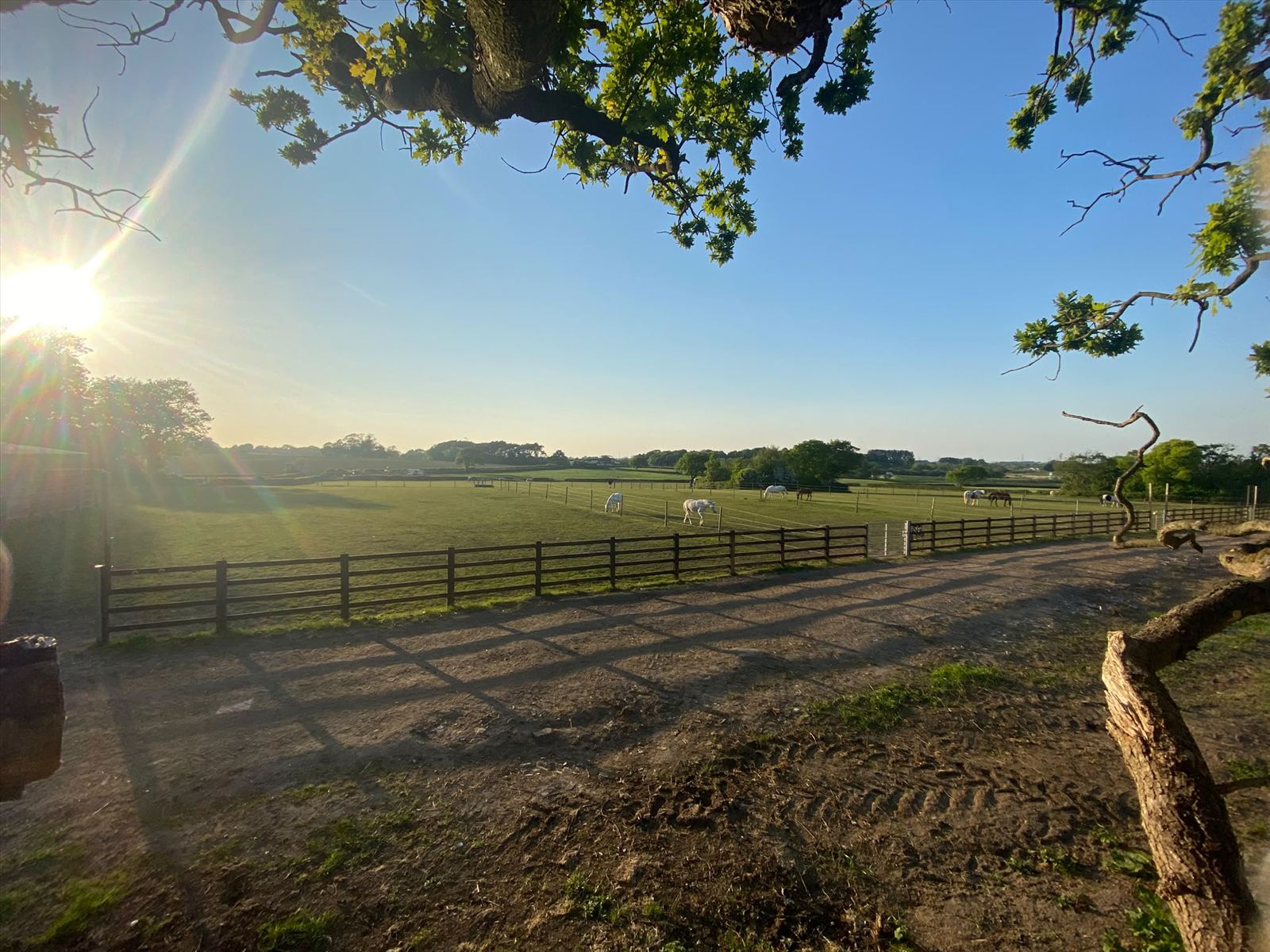 Wide countryside view across the peaceful site