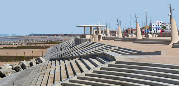 Seafront steps along the Fylde Coast